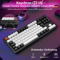 Bezdrôtová mechanická klávesnica Keychron Q3 HE, 80 % TKL ISO DE rozloženie, celokovové telo, 2,4 GHz, Rapid Trigger, QMK, magnetické spínače Gateron, Mac a Windows 2