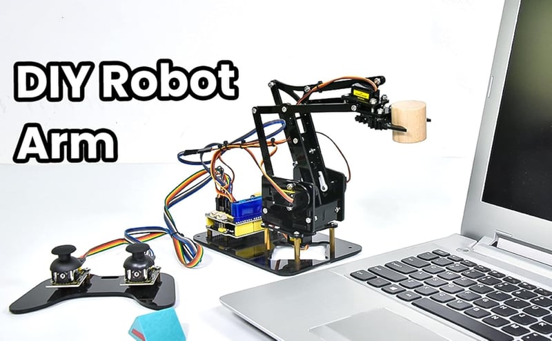 KEYESTUDIO 4 tengelyes robotkar szervomotorokkal Arduino programozható gyerekeknek