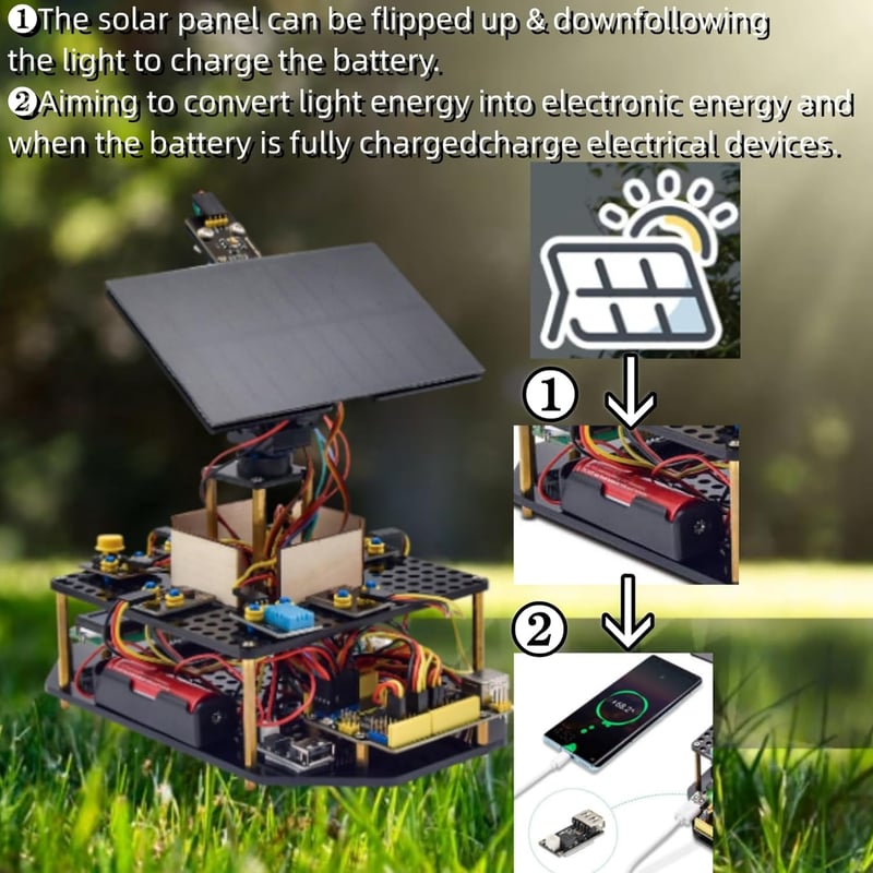 KEYESTUDIO Arduino Napkövető Elektronikai Készlet - Hőmérséklet és Páratartalom Érzékelővel, BH1750 Fényérzékelővel - Programozási Oktatóját