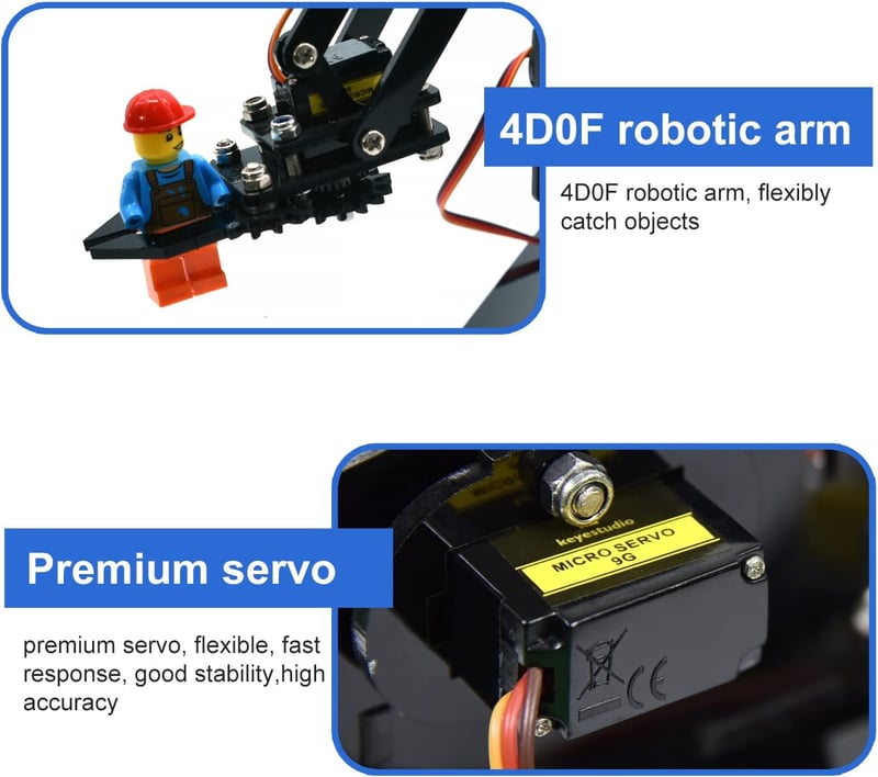 KEYESTUDIO BBC Micro:bit 4 DOF Robot Kar Kit Microbit V2-vel STEM Oktatás Programozáshoz