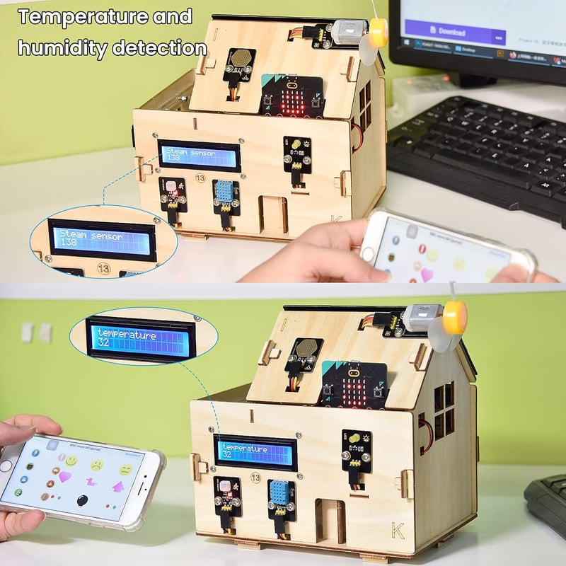 KEYESTUDIO BBC Micro:bit V2.2 IoT okosotthon készlet MakeCode és Python programozáshoz