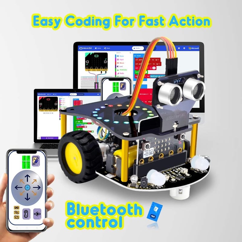 KEYESTUDIO BBC Microbit Robot Kit robotika szett vonalkövetéssel ultrahang szenzorokkal