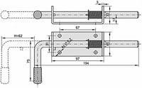KeyMet Rugós Retesz Kapu Zár 200/12 mm Horganyzott 2
