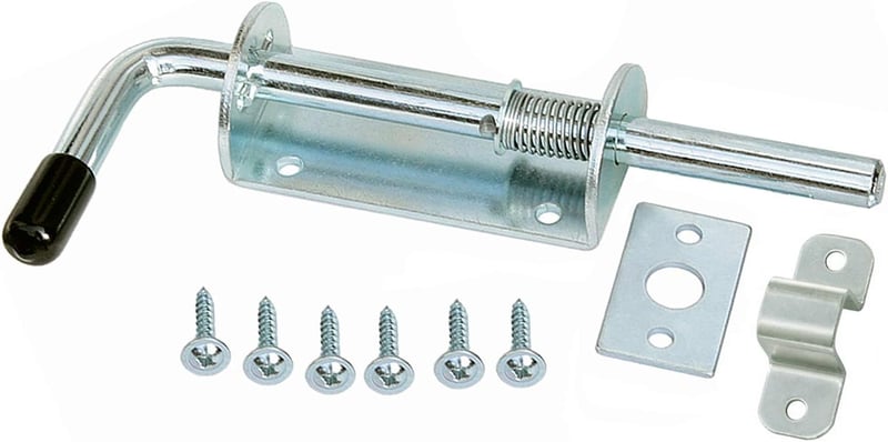 KeyMet Rugós Retesz Kapu Zár 200/12 mm Horganyzott