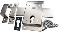KeyMet ZN-160 Zámok dverí - Prídavná bezpečnostná vložka s kľúčovým ovládaním, pozinkovaný zinok, strieborná farba, 40x40mm 2
