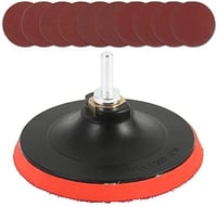 Keyohome 12 részes 5" csiszolókorong készlet fúrógéphez és forgószerszámokhoz, csiszolópaddal és szárral, finom 240-es szemcsézettel 8