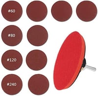 Keyohome 12 részes 5" csiszolókorong készlet fúrógéphez és forgószerszámokhoz, csiszolópaddal és szárral, finom 240-es szemcsézettel 7