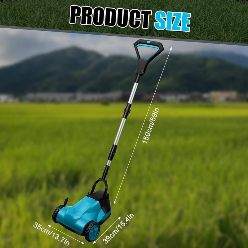 Kézi fűnyíró, kefe nélküli motorral, 21 cm vágásszélességgel, Makita 18V akkumulátoros kompatibilitás  3 magasságállítással