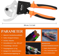 Tăietor de cabluri cu clichet KF CPTEC pentru cabluri din aluminiu și multifilare - max. 300 mm² 4