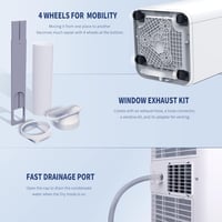 KGOGO hordozható mobil klíma 9000 BTU, 3 az 1-ben, 30 m² 5