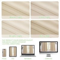 KGORGE Zatemňovacie závesy béžové, 2 ks, 245x200 cm, tepelnoizolačné s krúžkami, blackout závesy do obývačky a spálne, ochrana proti chladu, nepriehľadné 4