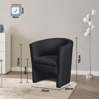 KHG Koktel stolica crna umjetna koža 73x78x60 cm Visina sjedišta 42 cm Širina sjedišta 46 cm Podstava od pjene Dnevni boravak Kutak za čitanje Gostinjska soba Uredska stolica 3
