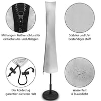 Husă de protecție pentru umbrelă de soare KHP Professional Premium din material extra rezistent, cu fermoar lung și șnur, rezistentă la UV, impermeabilă, disponibilă în 5 dimensiuni 3