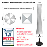 Husă de protecție pentru umbrelă de soare KHP Professional Premium din material extra rezistent, cu fermoar lung și șnur, rezistentă la UV, impermeabilă, disponibilă în 5 dimensiuni 2