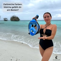Mască de snorkeling cu față completă Khroom Seaview Y pentru adulți și copii - Mărimea S/M, Turcoaz - Set mască de scufundări cu siguranță CO2 3