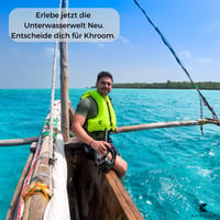 Mască de snorkeling cu față completă Khroom Seaview Y pentru adulți și copii - Mărimea S/M, Turcoaz - Set mască de scufundări cu siguranță CO2 4