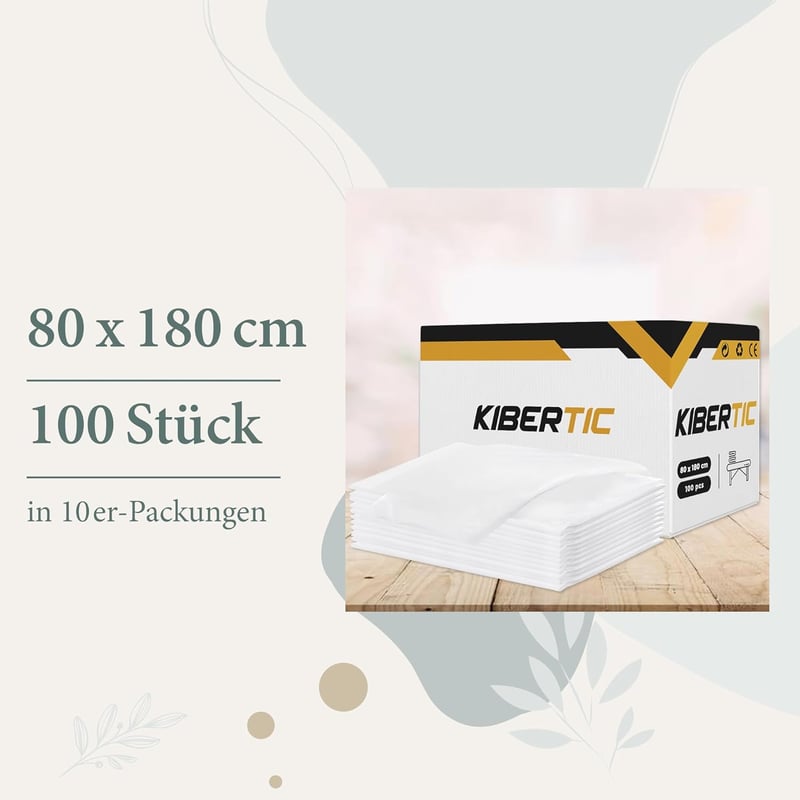 KIBERTIC 100 db Eldobható Ágynemű 80x180 cm Masszázságy Takaró Kozmetikai Ágy Fedő
