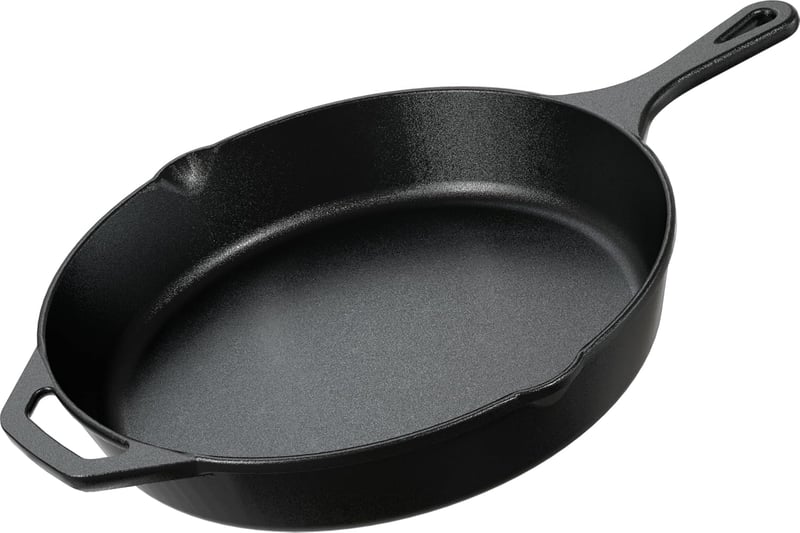 KICHLY 30,5 cm-es öntöttvas serpenyő grillezéshez és sütéshez
