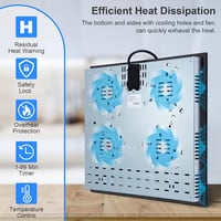KICHPOWER 4 égőfejű beépíthető üvegkerámia főzőlap 60cm, 6000W, érintésvezérlés, 9 fokozat - Glaskeramikkochfeld 4 Zonen 8