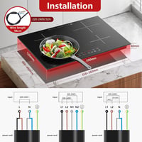 KICHPOWER 4 zónás beépíthető indukciós főzőlap 60 cm, 6000 W, érintésvezérlés, időzítő 3