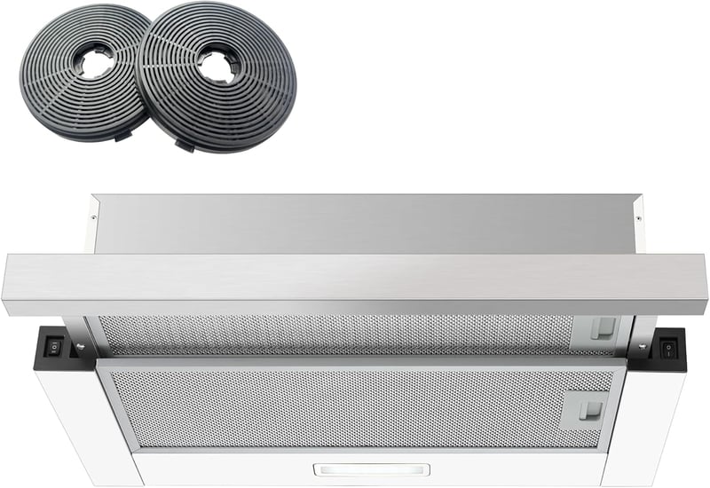 KICHPOWER 60 cm-es Páraelszívó Recirkulációs/Szívó Mód, 400 m³/h, LED Világítás, 2 Fokozat