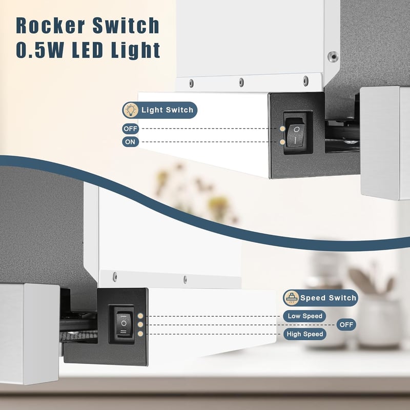 KICHPOWER 60 cm-es Páraelszívó Recirkulációs/Szívó Mód, 400 m³/h, LED Világítás, 2 Fokozat