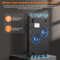 KICHPOWER Indukciós Főzőlap 2 Égővel 3300W Érintésvezérlés Fekete 6