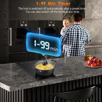 KICHPOWER Indukciós Főzőlap 2 Égővel 3300W Érintésvezérlés Fekete 5
