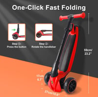 Kick'n'Roll háromkerekű gyerek roller LED világító kerekekkel, összecsukható - 3-7 éves korig 4
