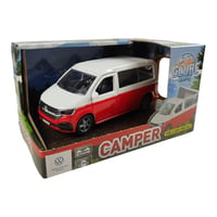 Kids Globe VW Transporter obytné auto, kovový model na spätný chod, 13,5 cm, červené, 520362 4