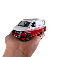 Kids Globe VW Transporter obytné auto, kovový model na spätný chod, 13,5 cm, červené, 520362 5