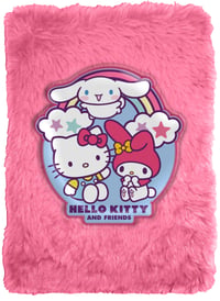Caiet de pluș Kids Licensing Hello Kitty și prietenii, A5, liniat, copertă moale, idee de cadou pentru fete 1