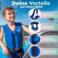 Vestă de înot pentru copii KIDVERSE, 3-6 ani – Dispozitiv de plutire certificat TÜV cu flotabilitate reglabilă și neopren premium 3