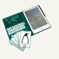 KIDYWOLF Kidydraw Mini Svet zvierat LCD rysovacia tabuľka pre deti - 8,2-palcová magická tabuľka s 30 úrovňami, zelená, od 4 rokov, kreatívna a vzdelávacia hračka 5