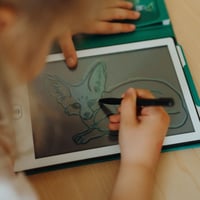KIDYWOLF Kidydraw Mini Svet zvierat LCD rysovacia tabuľka pre deti - 8,2-palcová magická tabuľka s 30 úrovňami, zelená, od 4 rokov, kreatívna a vzdelávacia hračka 2