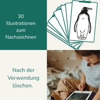 KIDYWOLF Kidydraw Mini Svet zvierat LCD rysovacia tabuľka pre deti - 8,2-palcová magická tabuľka s 30 úrovňami, zelená, od 4 rokov, kreatívna a vzdelávacia hračka 3