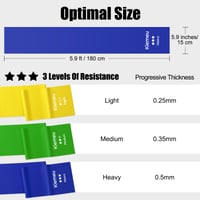 Set Benzi Elastice Latex Kiemeu pentru Fitness, Antrenament și Recuperare - Bandă Elastică de Gimnastică 1,8 m - Pentru Exerciții de Fortificare 3