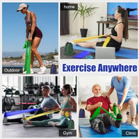 Set Benzi Elastice Latex Kiemeu pentru Fitness, Antrenament și Recuperare - Bandă Elastică de Gimnastică 1,8 m - Pentru Exerciții de Fortificare 7