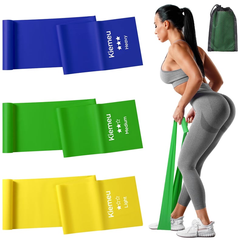 Set Benzi Elastice Latex Kiemeu pentru Fitness, Antrenament și Recuperare - Bandă Elastică de Gimnastică 1,8 m - Pentru Exerciții de Fortificare