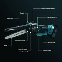 KIESBOHR 8 Colos Akkumulátoros Láncfűrész Olajozóval, Kefe Nélküli Motorral, 18V Makita Kompatibilis, 2 Lánccal (Akkumulátor Nélkül) 2