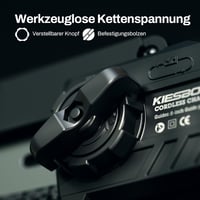 KIESBOHR 8 Colos Akkumulátoros Láncfűrész Olajozóval, Kefe Nélküli Motorral, 18V Makita Kompatibilis, 2 Lánccal (Akkumulátor Nélkül) 5