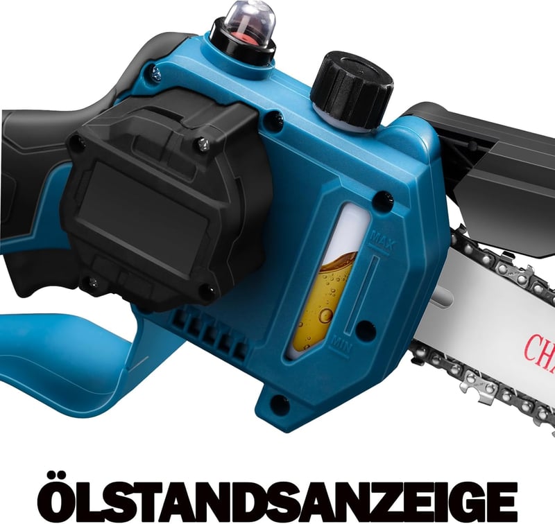 KIESBOHR Akkus Láncfűrész 6" Makita 18V Kompatibilis Olajszint Kijelzővel