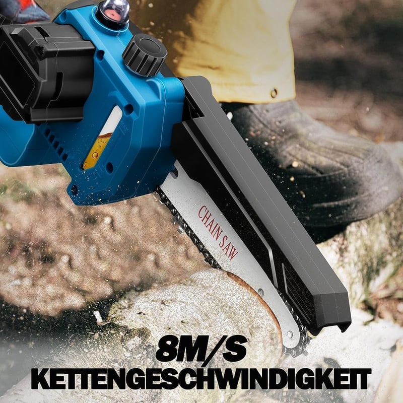 KIESBOHR Akkus Láncfűrész 6" Makita 18V Kompatibilis Olajszint Kijelzővel
