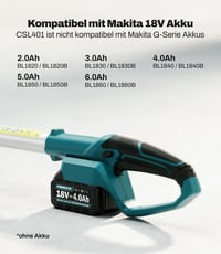 KIESBOHR CSL401 Akumulátoros Sövényvágó 41cm Makita 18V Kompatibilis 2