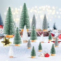 Kieswan 16 db Mini Karácsonyfa Szett Zöld Ezüst Fehér Mű Karácsonyfa 4,5-15 cm Asztali Dekoráció 2