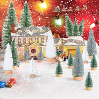 Kieswan 16 db Mini Karácsonyfa Szett Zöld Ezüst Fehér Mű Karácsonyfa 4,5-15 cm Asztali Dekoráció 6