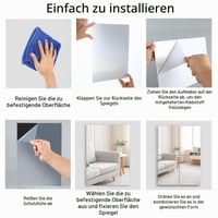 Oglindă autoadezivă Kievano, 4 bucăți, 30x20 cm, plăci de oglindă acrilice de 2 mm, flexibile, incasabile, folie decorativă de oglindă pentru perete, pentru baie, dormitor, hol 4
