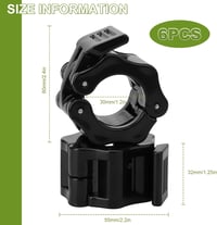 Kigniote 6 db Súlyzó Rögzítő Gyorscsatlakozó 30mm Súlyzórúdhoz Edzéshez 6