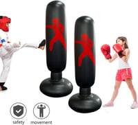 KIKILIVE 160 cm-es Álló Boxzsák Gyerekeknek - Felfújható Edzőbábu Karate, Taekwondo, MMA Gyakorláshoz - Beltéri/Kültéri Fitness Edzőeszköz L 2