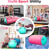 KIKILIVE Felfújható Hengeres Tornaszőnyeg 600W Pumpával Jóga Fitness Egyensúlyozáshoz 7
